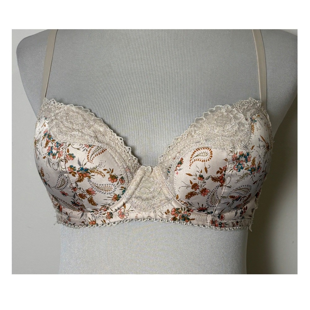 Victoria's Secret Dream Angels Lined Demi Bra 32C Floral Paisley‎ Lace Coquette